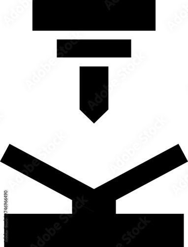 Metal bending icon in flat style.
