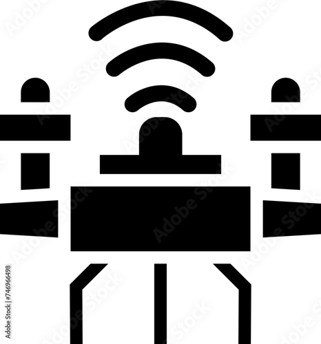 Illustration of drone camera icon.