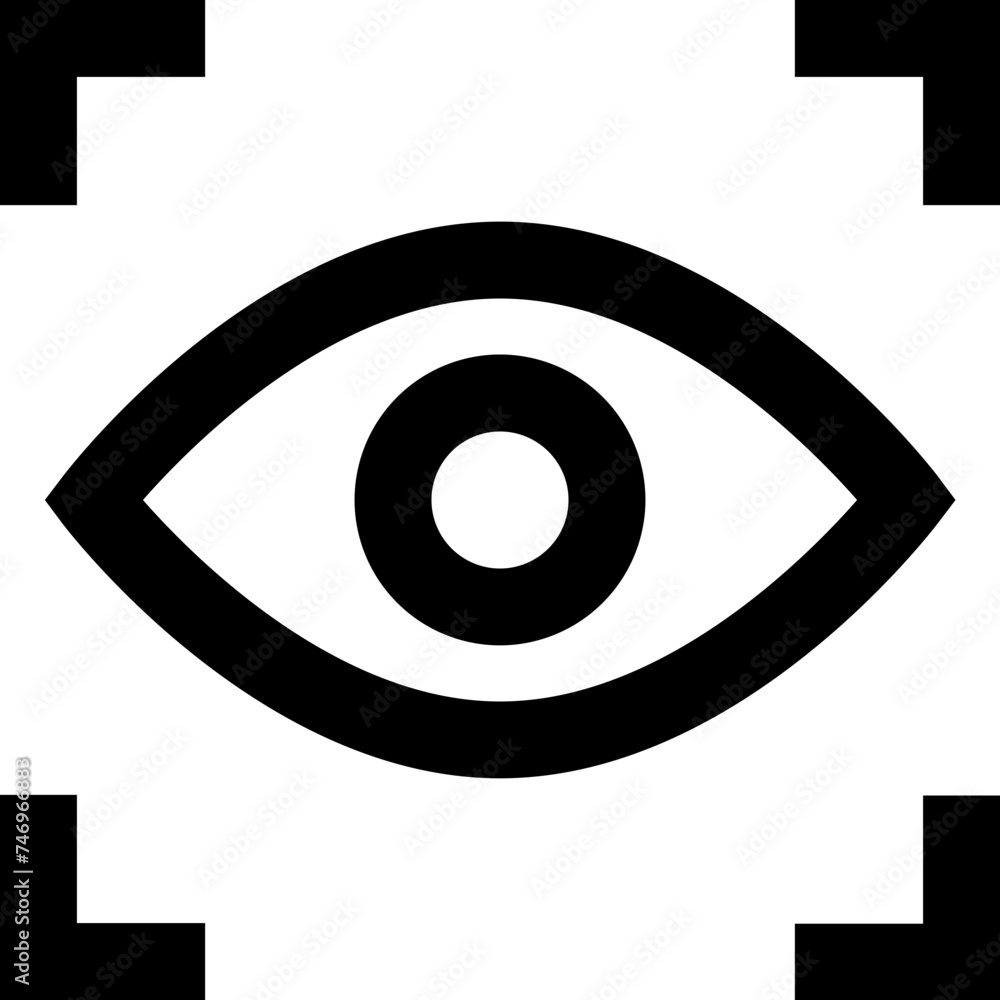 Illustration of eye scanner icon or symbol. Illustration of eye scanner icon or symbol.