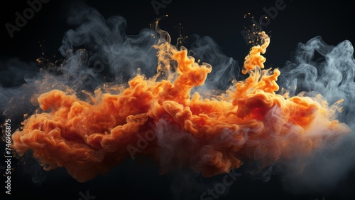 Abstract orange smoke on texture background. cloud  a soft Smoke cloudy texture background. 