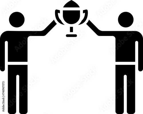 Winners team icon in flat style.