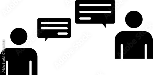 User conversation glyph icon or symbol.