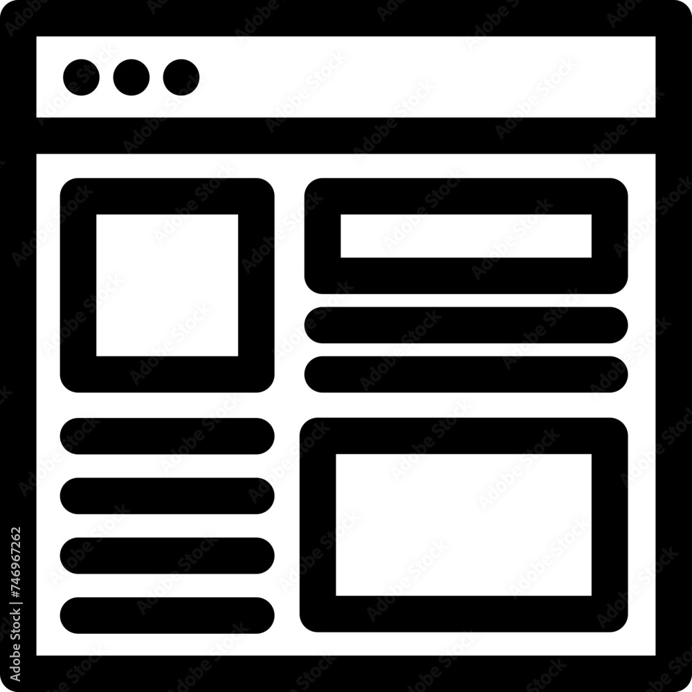 Line art illustration of browser window icon. Line art illustration of browser window icon.