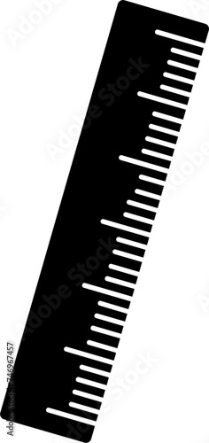 B&W ruler icon in flat style.