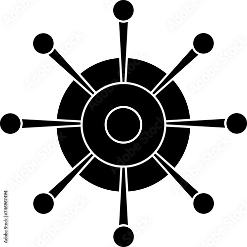 Vector illustration of pincushion in b&w color.