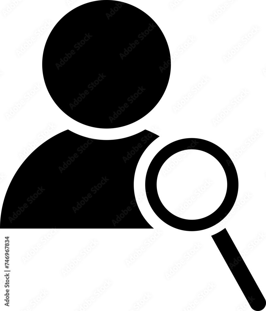 Search user icon in B&W color. Search user icon in B&W color.