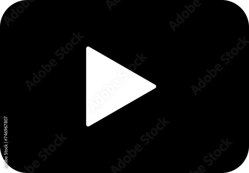 Illustration of youtube icon in flat style.
