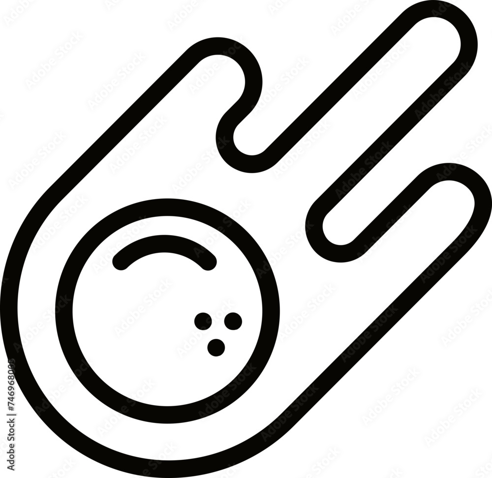 Flat style comets icon in line art. Flat style comets icon in line art.
