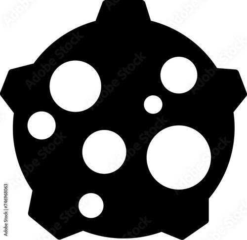 B&W meteor icon in flat style.