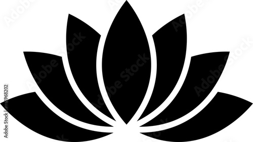 Flat illustration of lotus icon.