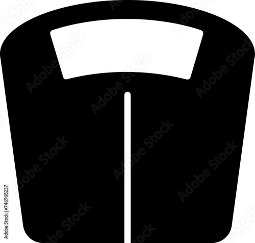 Electric weight machine icon in B&W color.