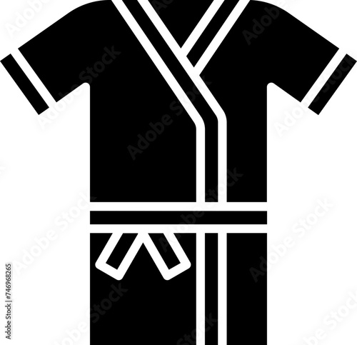 Flat illustration of bath robe icon or symbol.