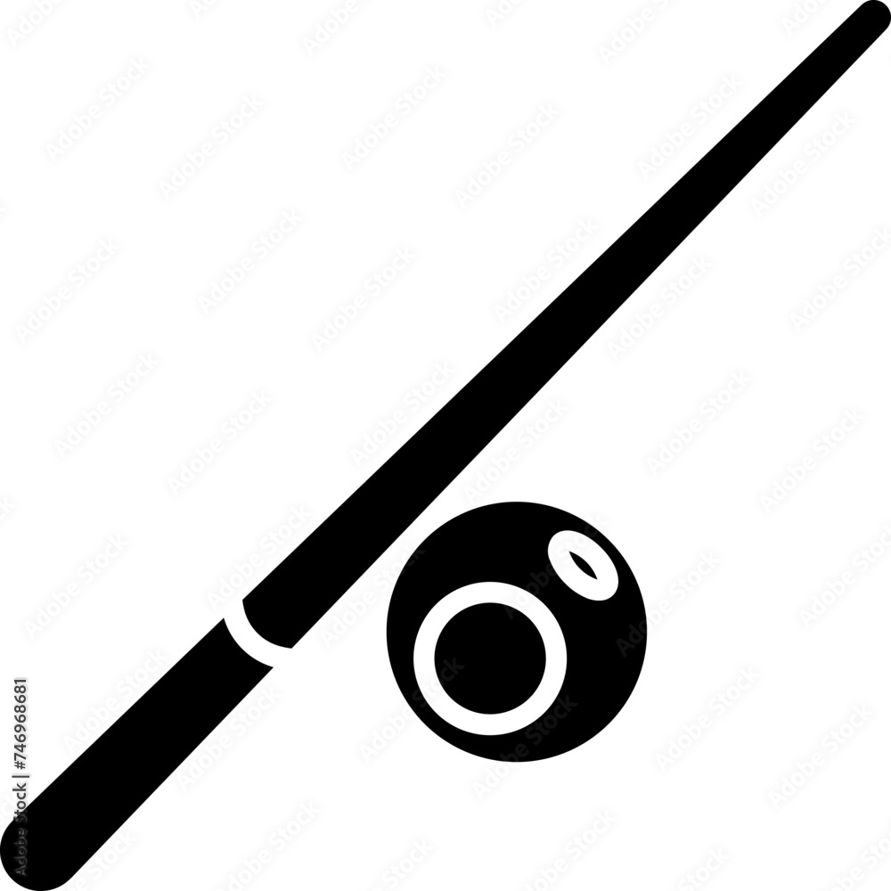 Baseball and bat icon in glyph style. Baseball and bat icon in glyph style.
