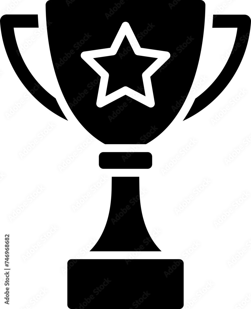 Flat style trophy icon in b&w color. Flat style trophy icon in b&w color.
