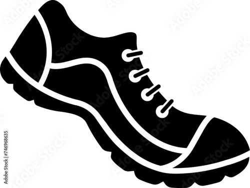 Sport sneaker icon in B&W color.