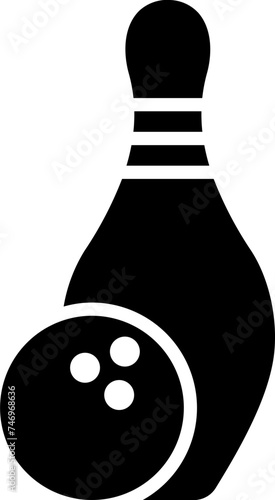Illustration of bowling icon in glyph style.