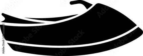 Boat icon in b&w color.