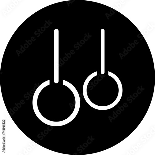 Gymnastic ring glyph icon or symbol.