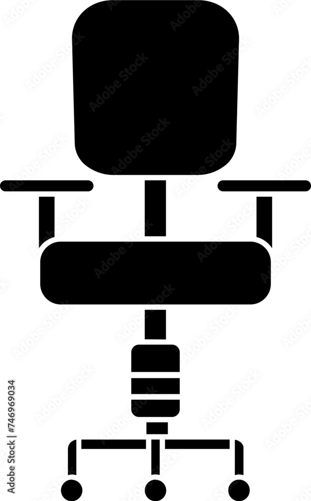 B&W office chair icon or symbol. B&W office chair icon or symbol.