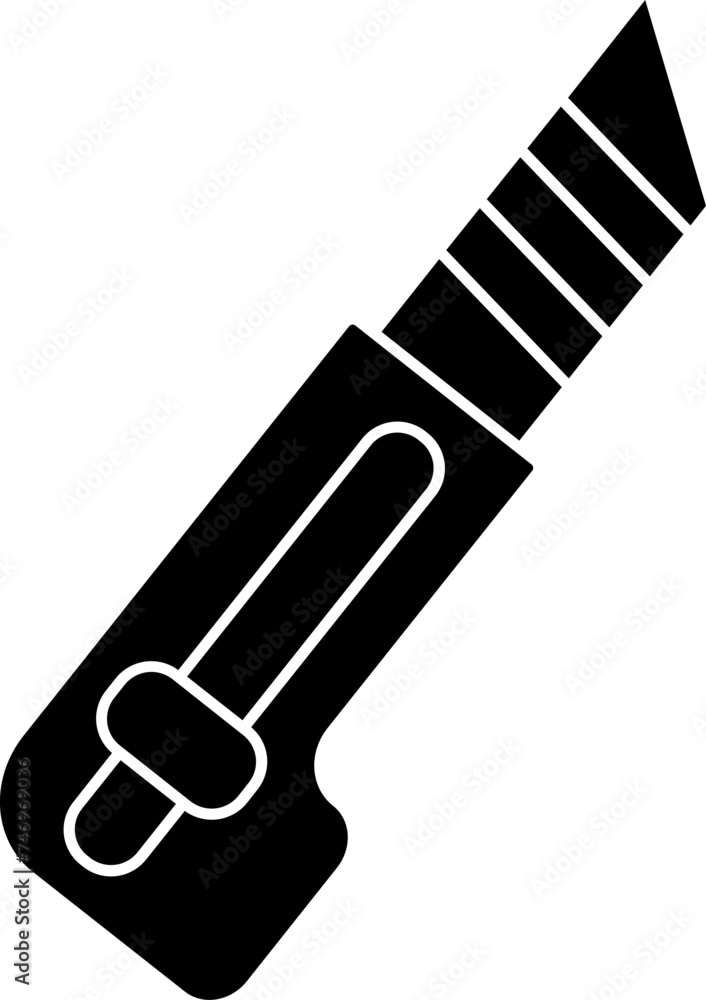 Illustration of cutter icon in b&w color. Illustration of cutter icon in b&w color.