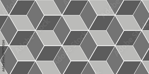 Abstract black and gray style minimal blank cubic. Geometric minimal cube pattern illustration mosaic, square and triangle wallpaper. 