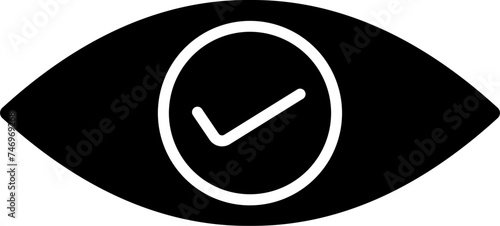 Eye check icon in b&w color.