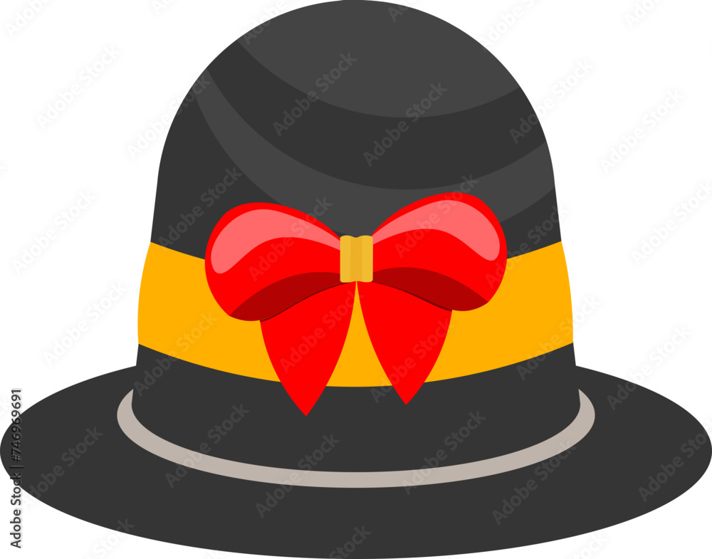 Φωτογραφία Woman hat icon in black and red color.