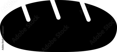 B&W baguette icon in flat style.