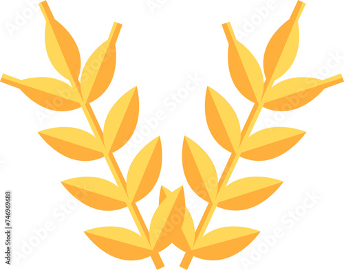 Illustration of wheat icon in golden color.