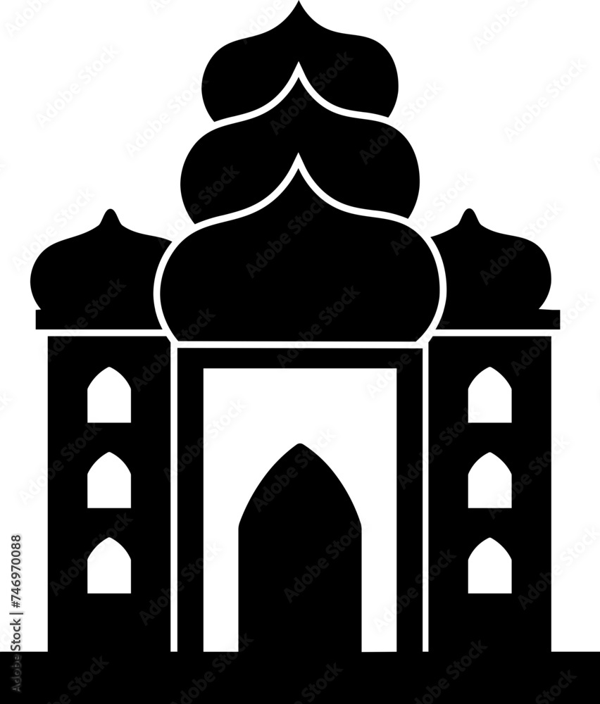 Illustration of mosque icon in flat style. Illustration of mosque icon in flat style.