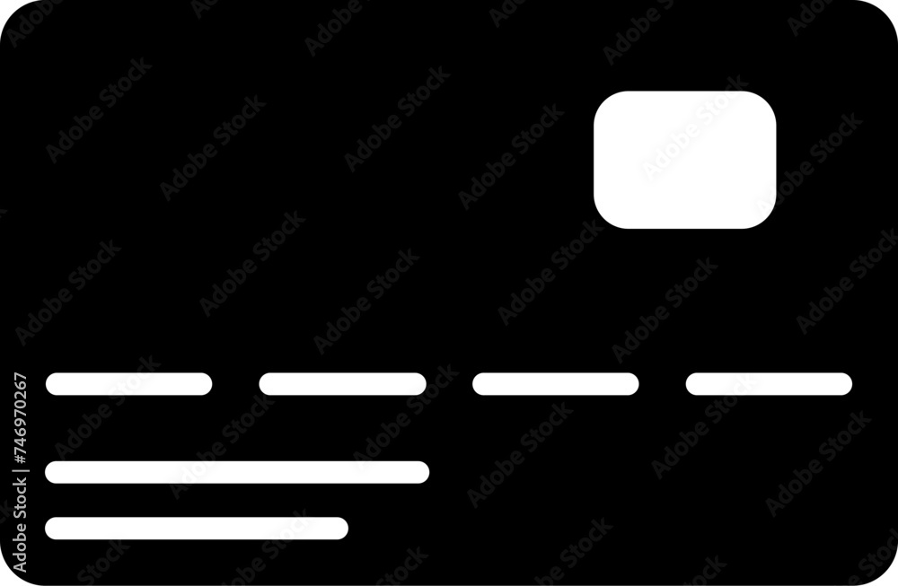B&W illustration of credit or debit card icon. B&W illustration of credit or debit card icon.