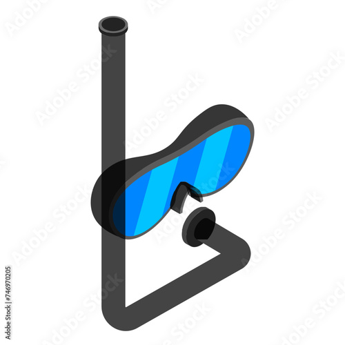Isometric scuba mask icon in 3d style.