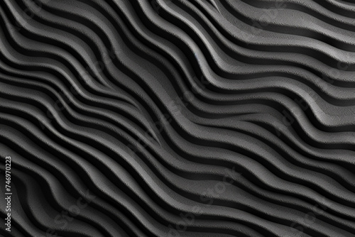 Wavy dark gray texture Reworked close-up photo