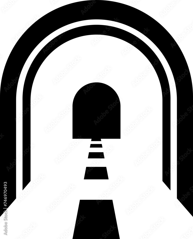 Inner tunnel icon in b&w color. Inner tunnel icon in b&w color.