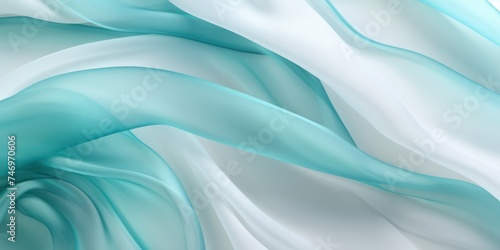 Wallpaper Mural Abstract white and Cyan silk fabric weave of cotton or linen satin fabric lies texture background. Torontodigital.ca