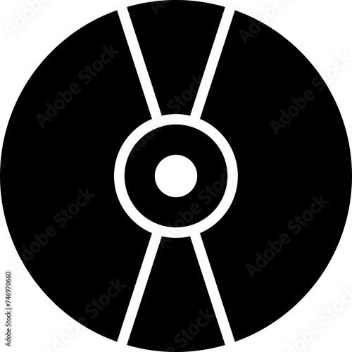 Glyph compact disc icon in flat style.