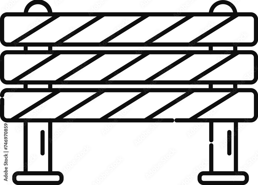 Illustration of road barrier icon or symbol. Illustration of road barrier icon or symbol.