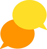 Speech Bubbles or Comments icon in yellow and orange color.
