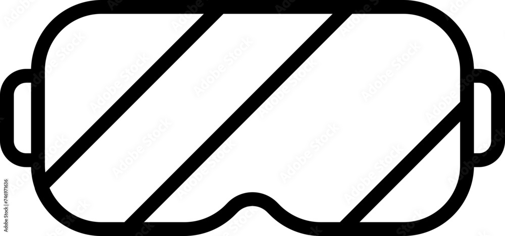 Black line art illustration of vr glasses icon. Black line art illustration of vr glasses icon.