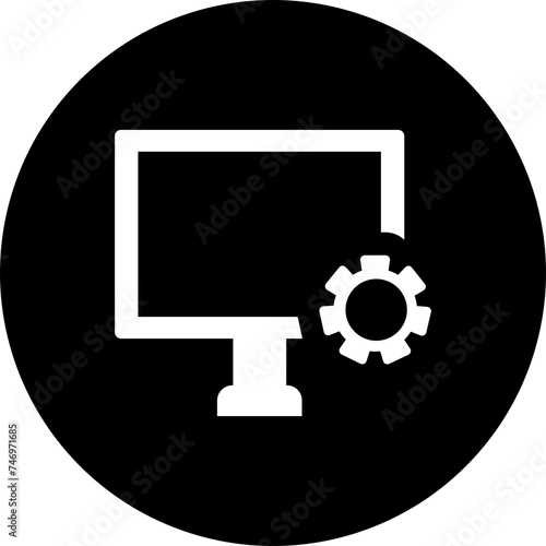 Desktop setting glyph icon or symbol.