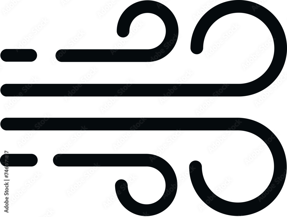 Line art illustration of wind icon. Line art illustration of wind icon.