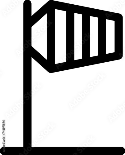 Wind sock glyph icon or symbol.