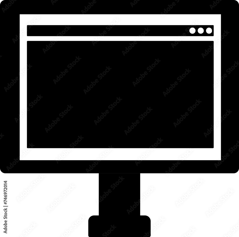 Web browser window on computer screen icon. Web browser window on computer screen icon.