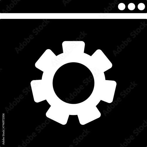 Setting web page or browser setup icon.