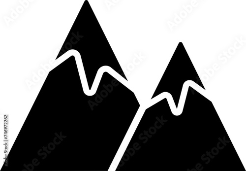 Illustration of glacier glyph icon.