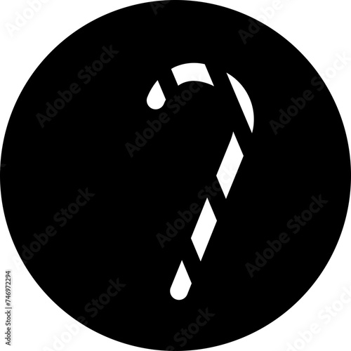 Illustration of candy stick glyph icon.