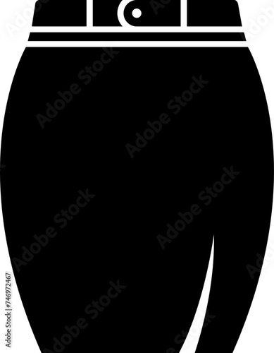 B&W illustration of midi tube skirt icon.
