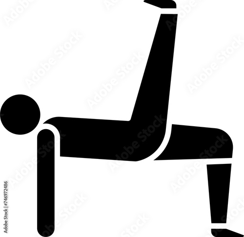 Man doing fitness in yoga pose glyph icon.