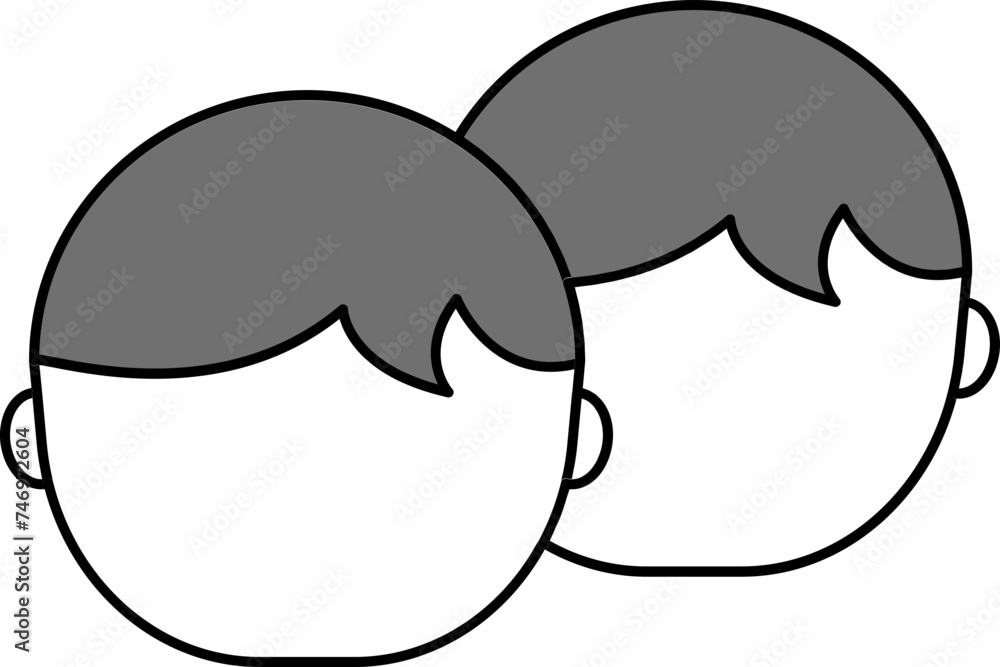 Vector Illustration Of Gemini Icon Or Symbol In Gray And White Color. Vector Illustration Of Gemini Icon Or Symbol In Gray And White Color.