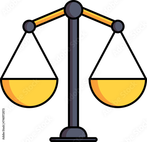 Balance Scale icon in Gray and Yellow color.